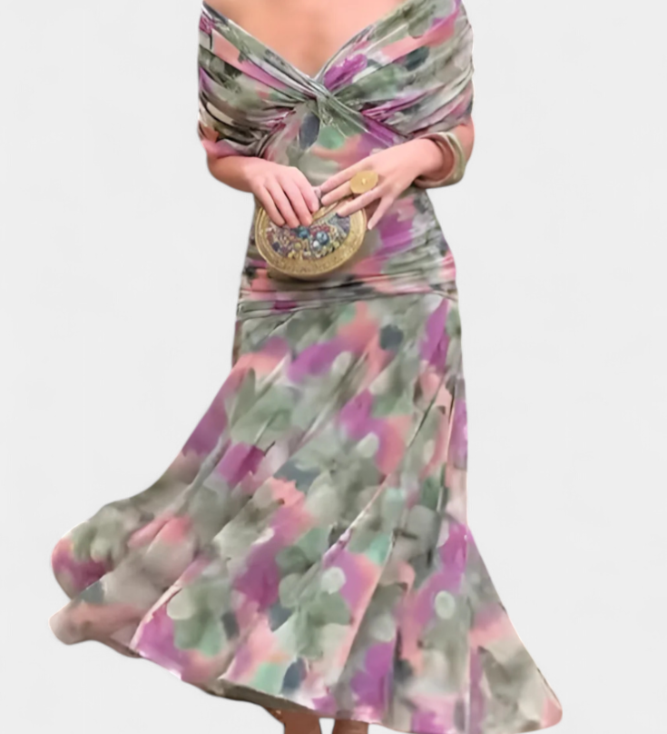 Liana – Maxi cvetna obleka