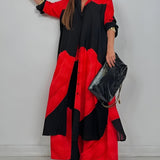 Ileana – Chic Poletni Komplet z Patchwork Tiskom