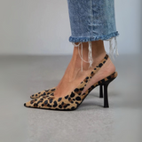 Isabelle – Slingback čevlji z leopardjim potiskom