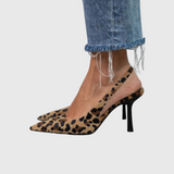 Isabelle – Slingback čevlji z leopardjim potiskom