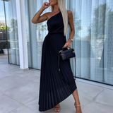 Gabriela – Maxi plisirana obleka z enim ramenom