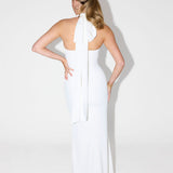 Clarisa – Maxi halter obleka s sculpturalnim krojem