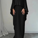 Amalia – Maxi plisirana obleka z batwing rokavi