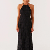 Cătălina – Črna Maxi Halter Obleka