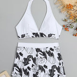 Emilia – Set Bikini s Halter Topom in Hlačkami z Visokim Pasom