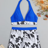 Emilia – Set Bikinija s Halter Topom in Hlačkami z Visokim Pasom