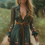 Ilinca – Maxi Boho obleka z zračnimi rokavi