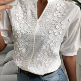 Laurine - Elegantna Vezenina Casual Majica