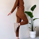 Ania - Dvodelni casual komplet s zavitimi jacquard vzorci