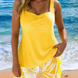 Brânduša – Elegantne Stripe Tankini Hlačke