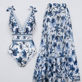 Raluca – Celoten kopalni set z maxi cvetno krilo