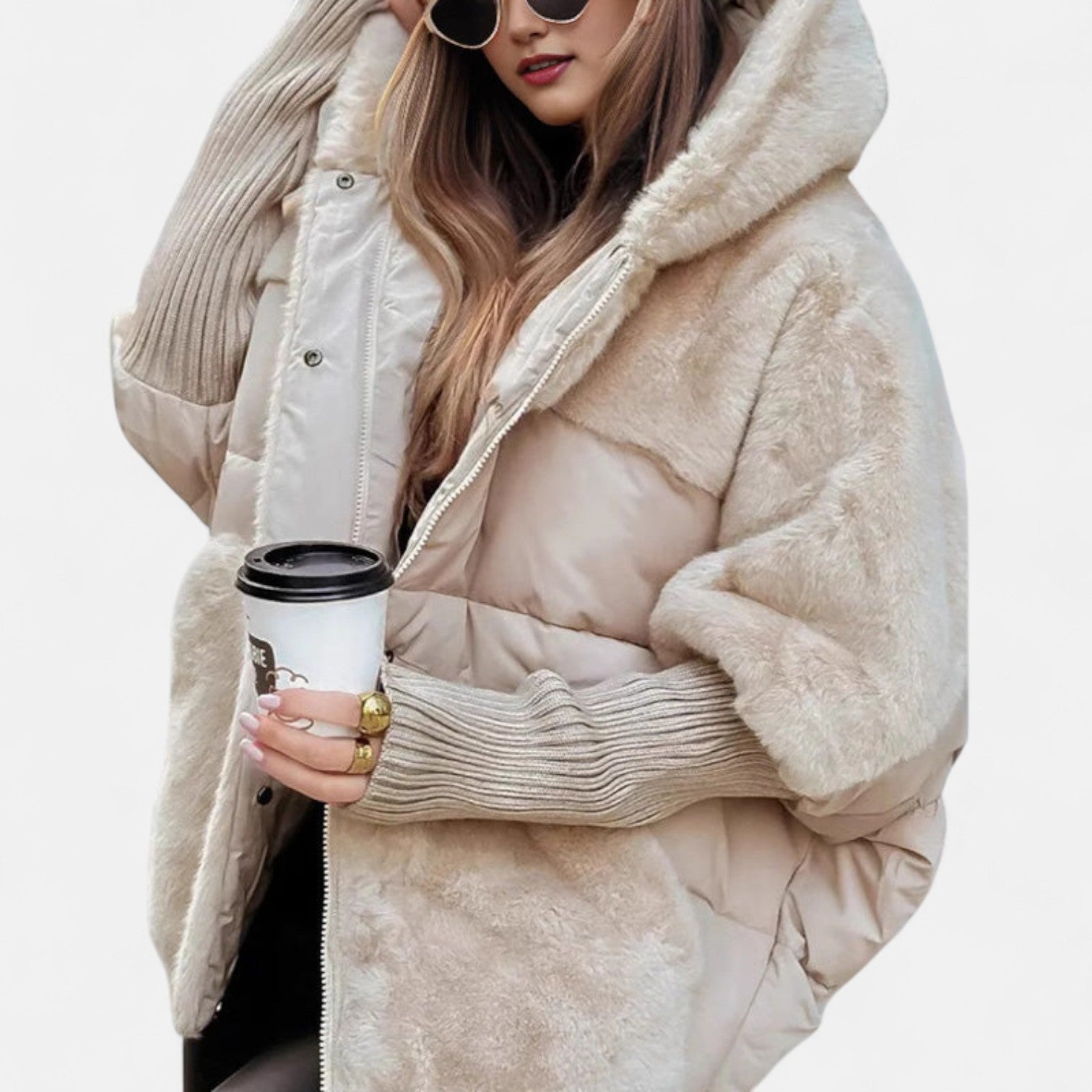 Gabriela – Oversized puffer jakna s kapuco in patchworkom